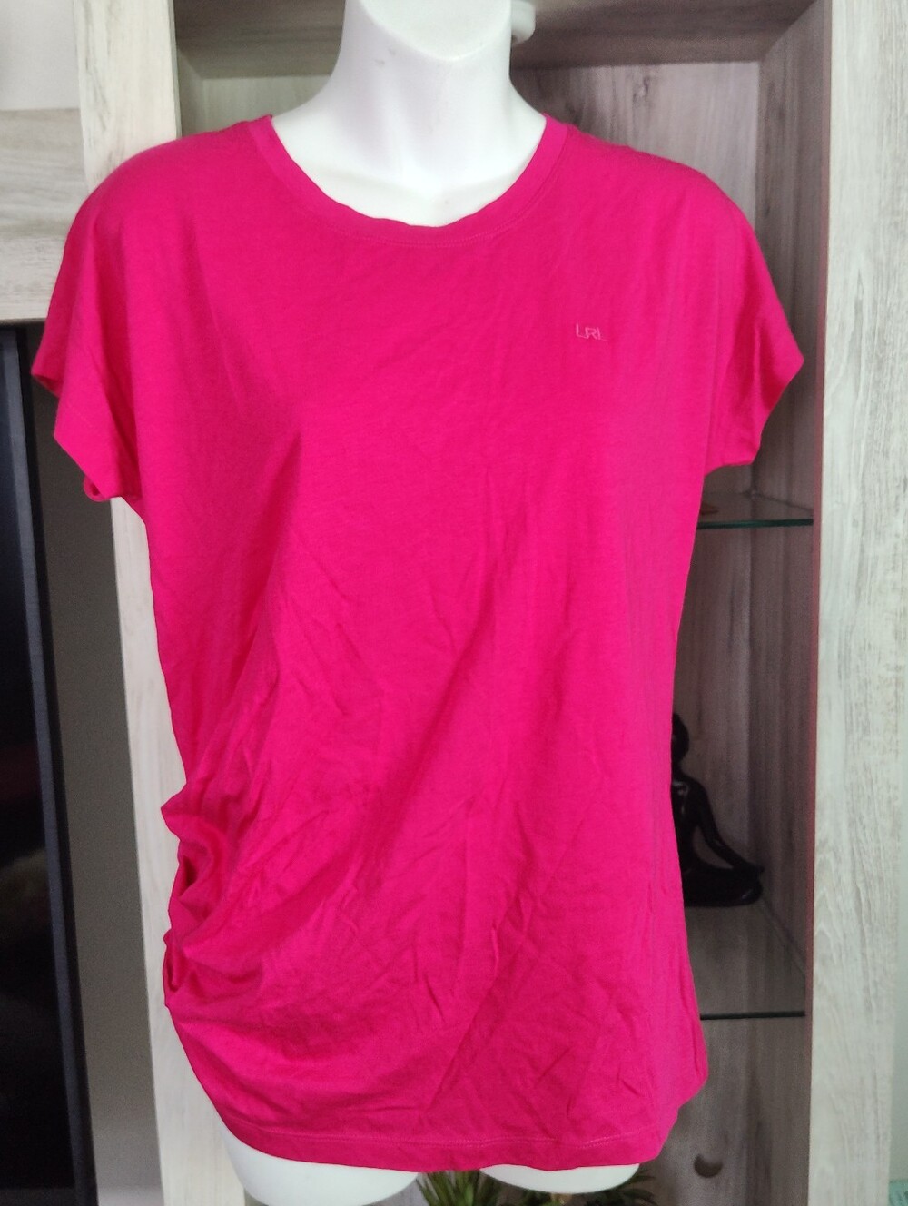 Ralph Lauren Women's Bright Pink Short Sleeve Crew Tee SZ S/P